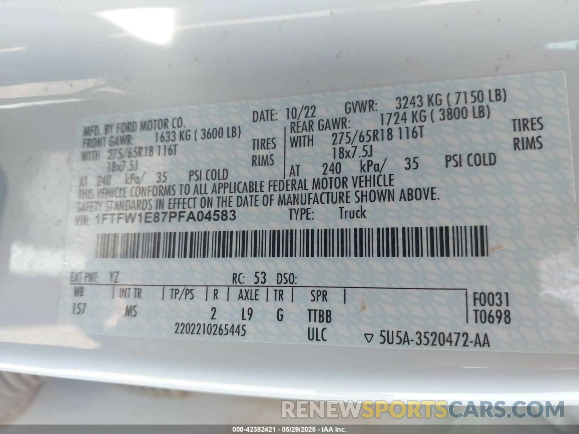 9 Photograph of a damaged car 1FTFW1E87PFA04583 FORD F-150 2023
