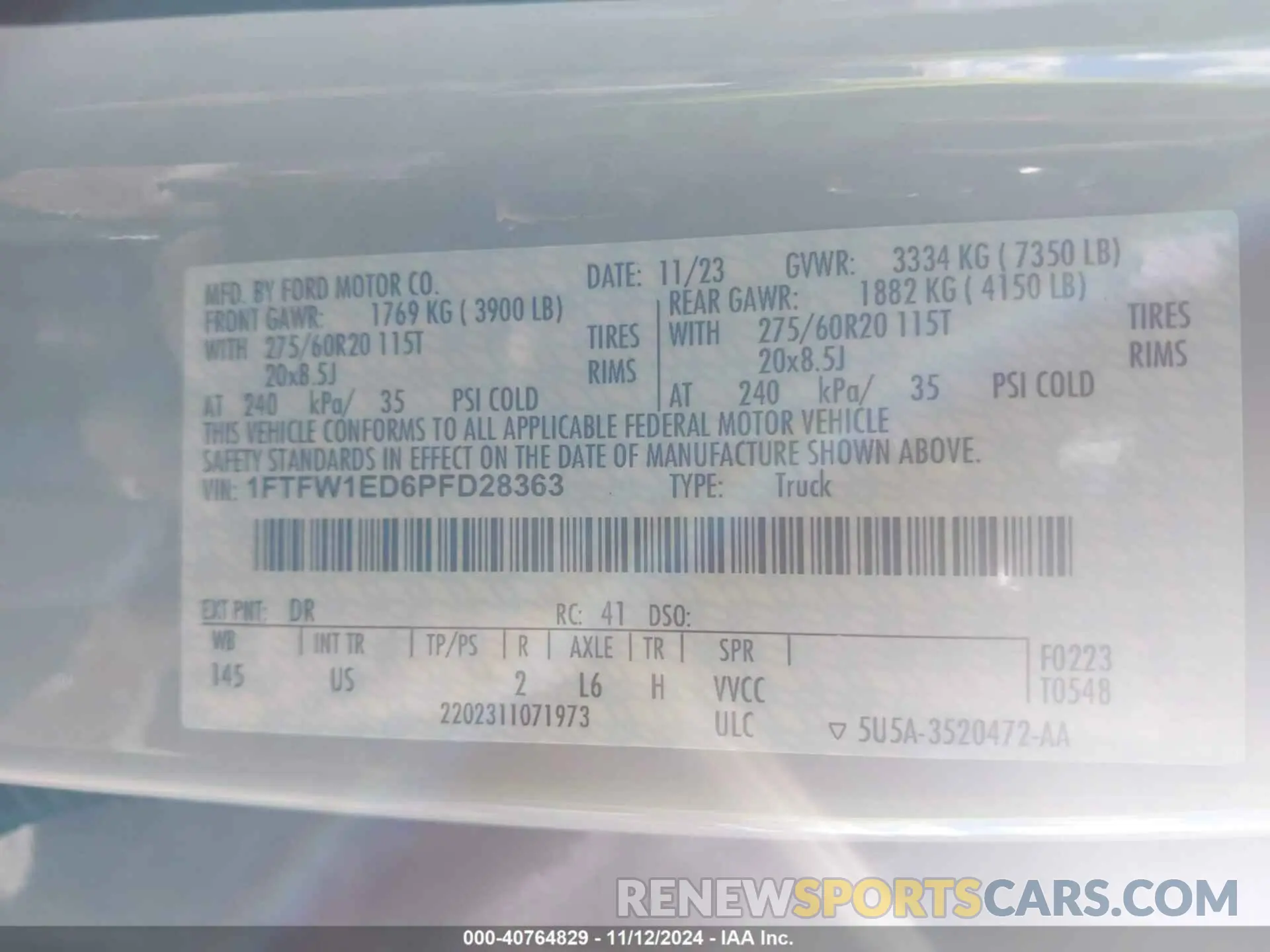 9 Photograph of a damaged car 1FTFW1ED6PFD28363 FORD F-150 2023