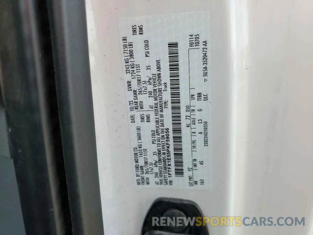 13 Фотография поврежденного автомобиля 1FTFX1E55PKF59056 FORD F-150 2023