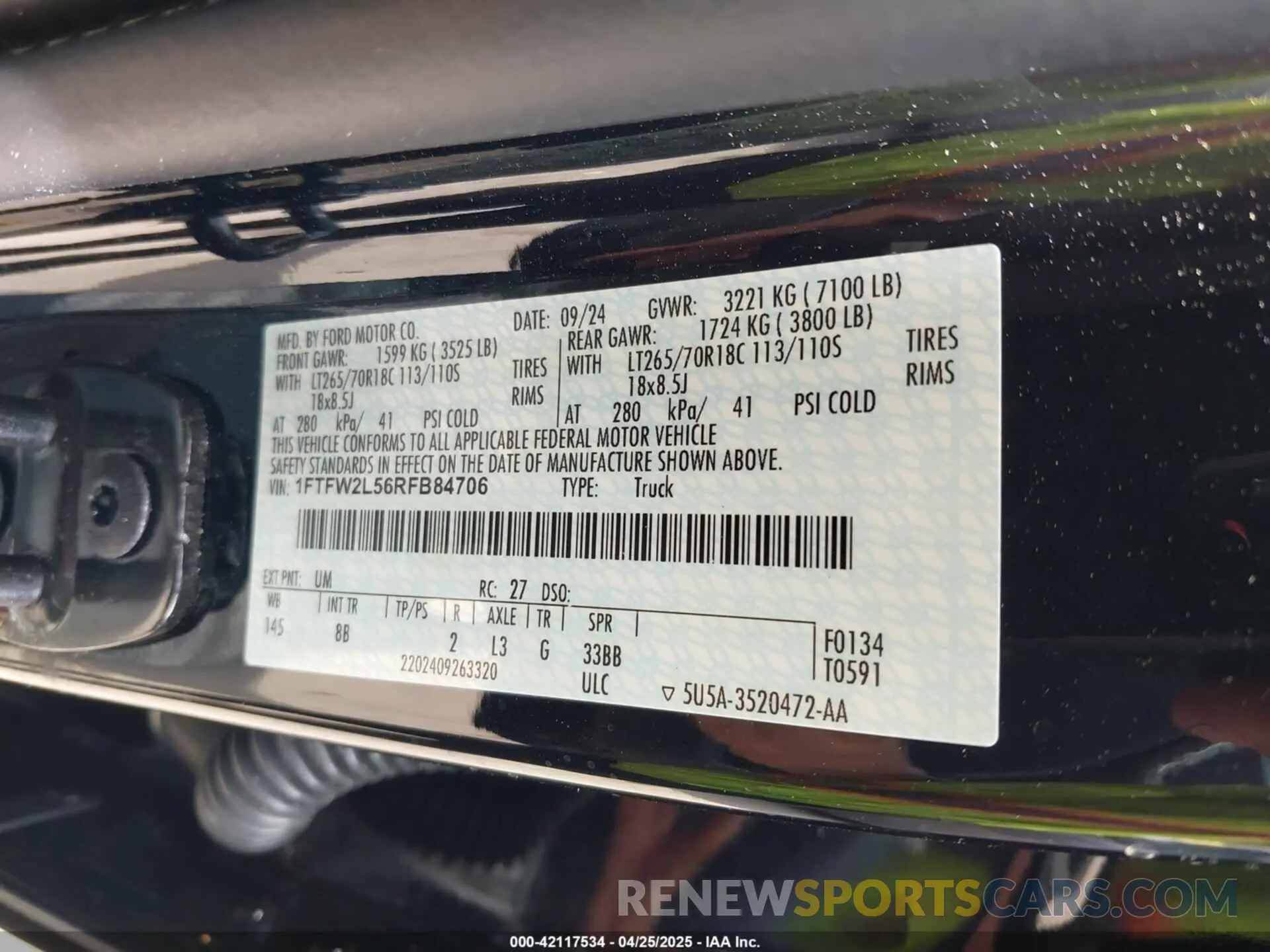 9 Photograph of a damaged car 1FTFW2L56RFB84706 FORD F-150 2024