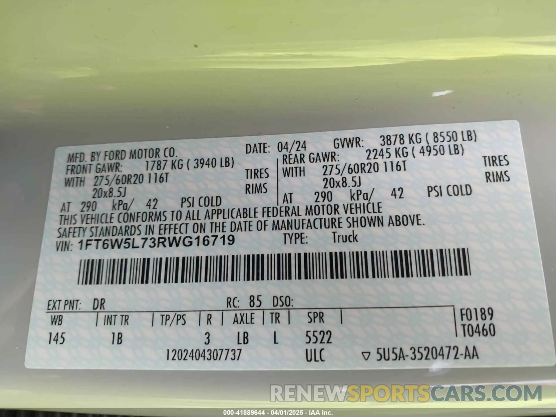 9 Фотография поврежденного автомобиля 1FT6W5L73RWG16719 FORD F-150 LIGHTNING 2024