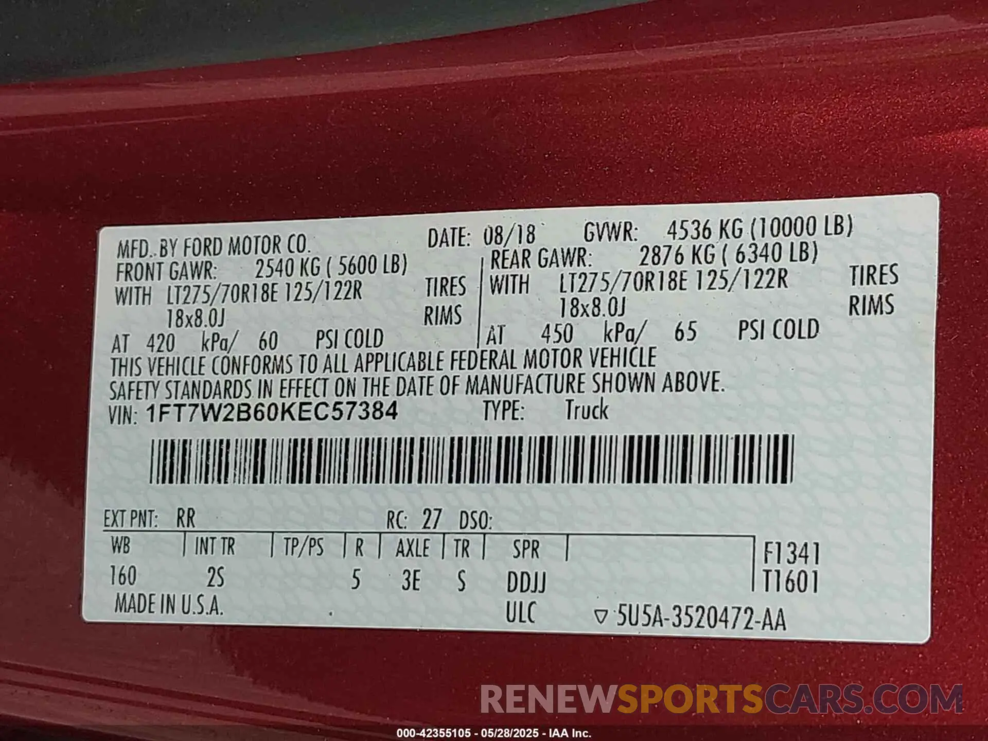 9 Photograph of a damaged car 1FT7W2B60KEC57384 FORD F-250 2019