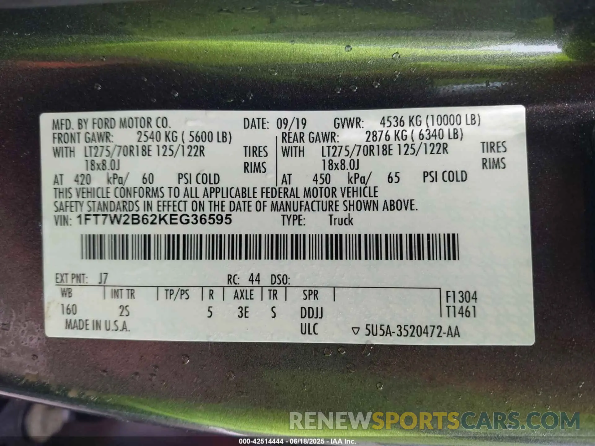 9 Photograph of a damaged car 1FT7W2B62KEG36595 FORD F-250 2019
