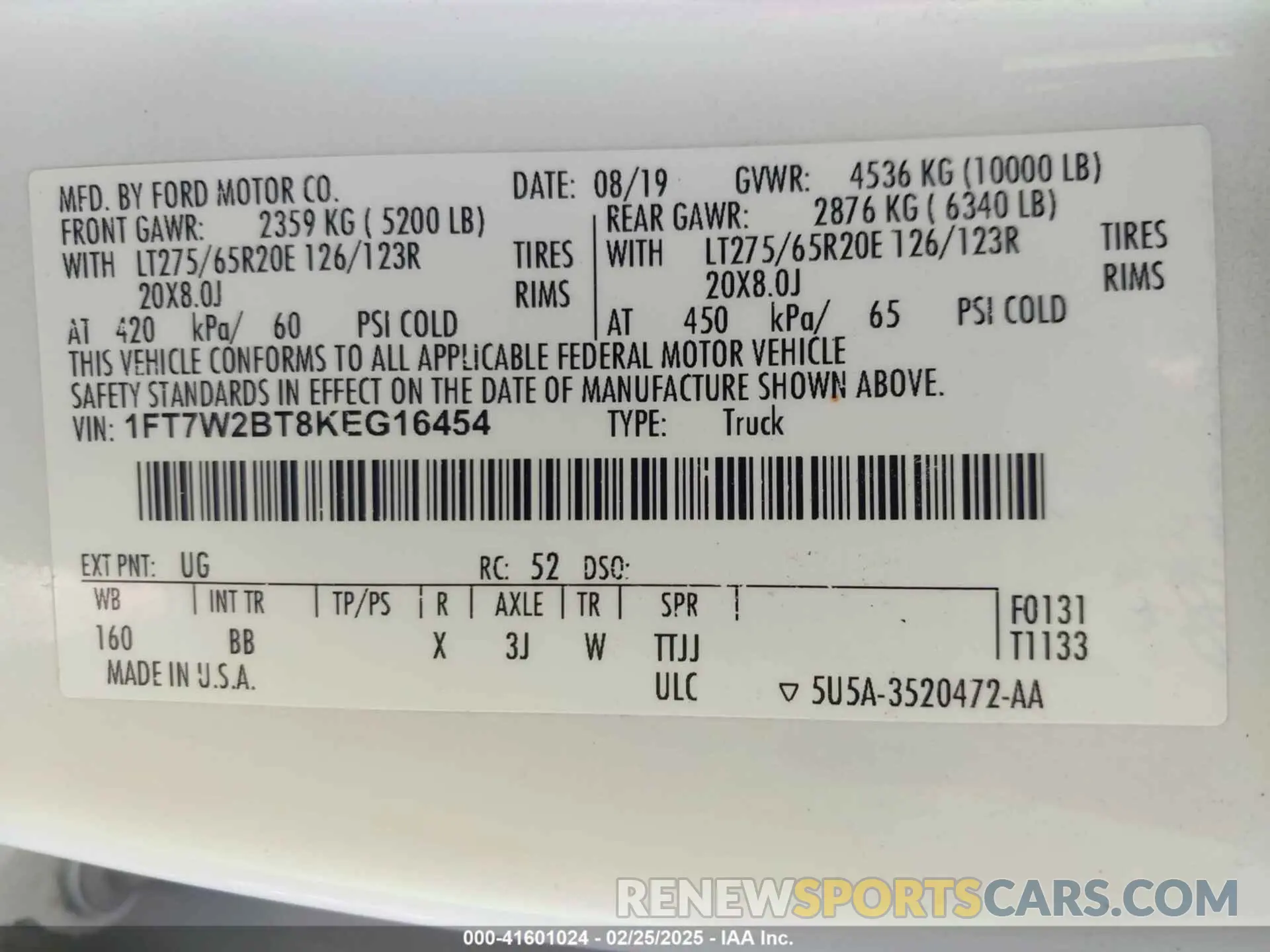 9 Photograph of a damaged car 1FT7W2BT8KEG16454 FORD F-250 2019