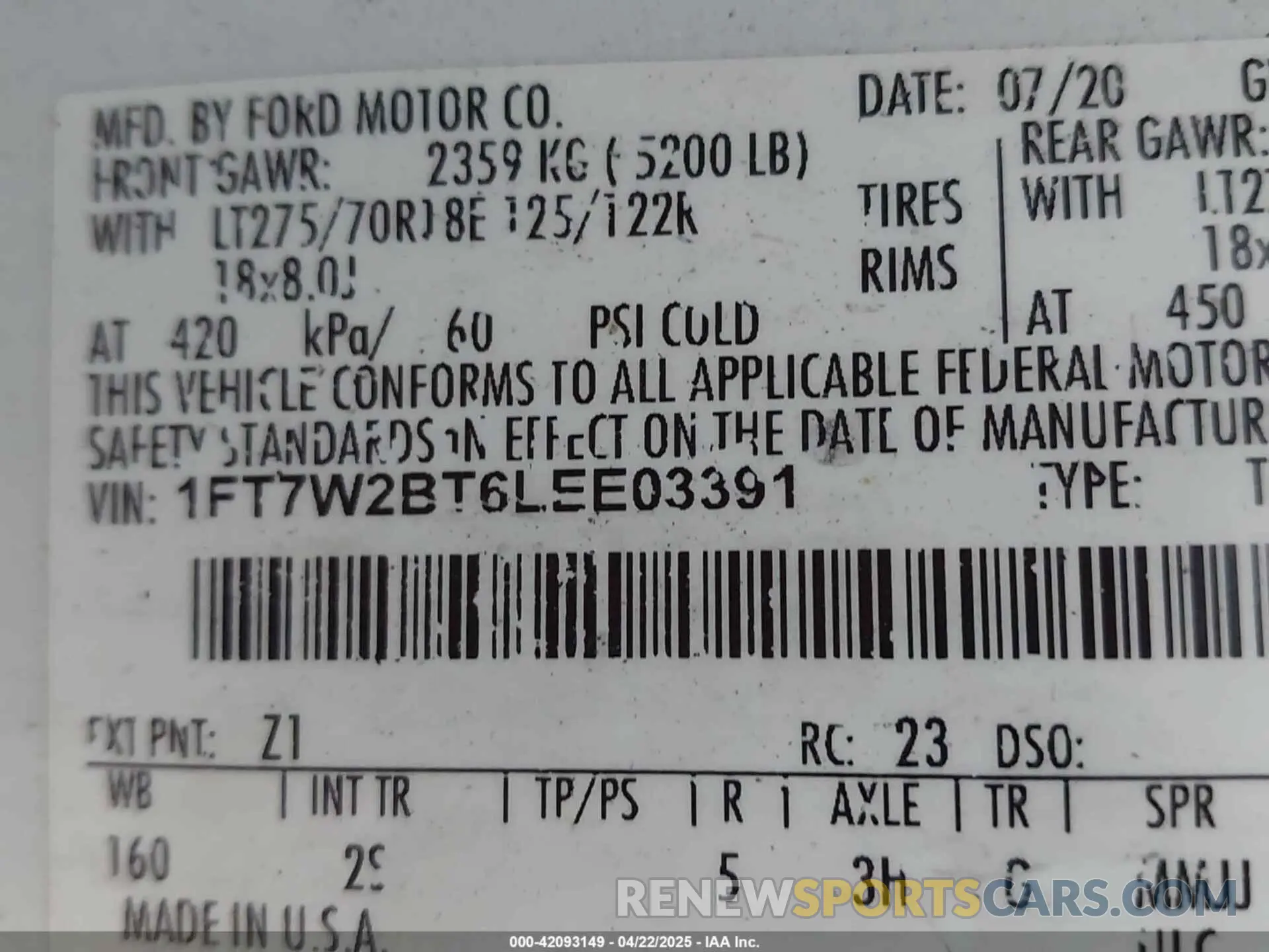 9 Photograph of a damaged car 1FT7W2BT6LEE03391 FORD F-250 2020