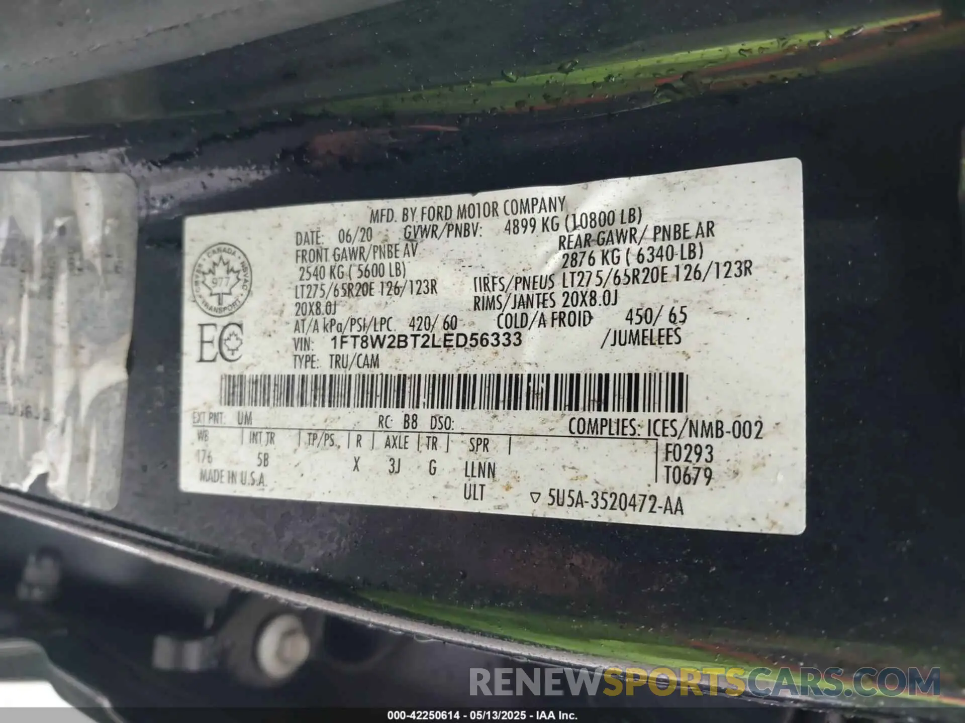 9 Photograph of a damaged car 1FT8W2BT2LED56333 FORD F-250 2020