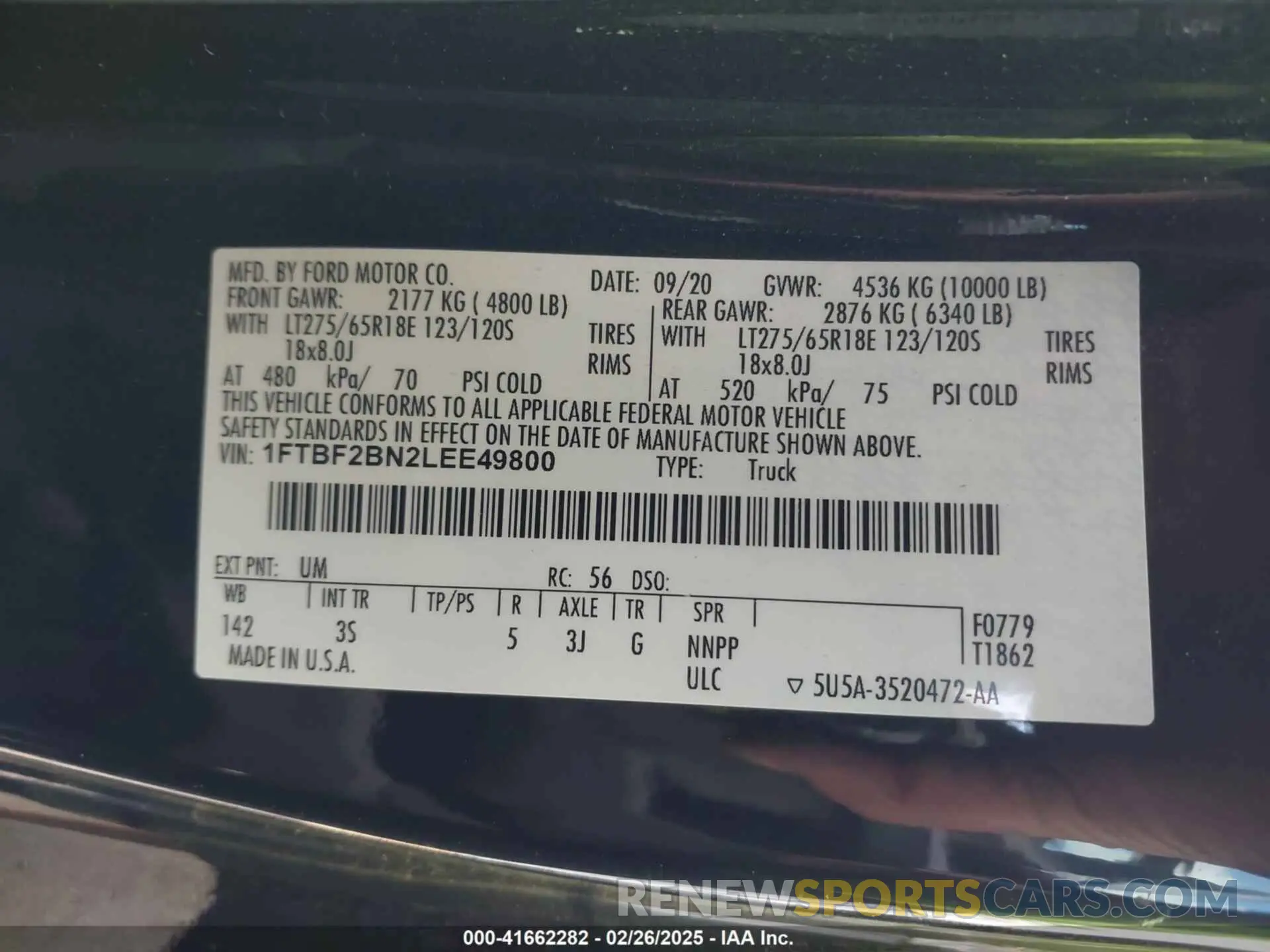 9 Фотография поврежденного автомобиля 1FTBF2BN2LEE49800 FORD F-250 2020