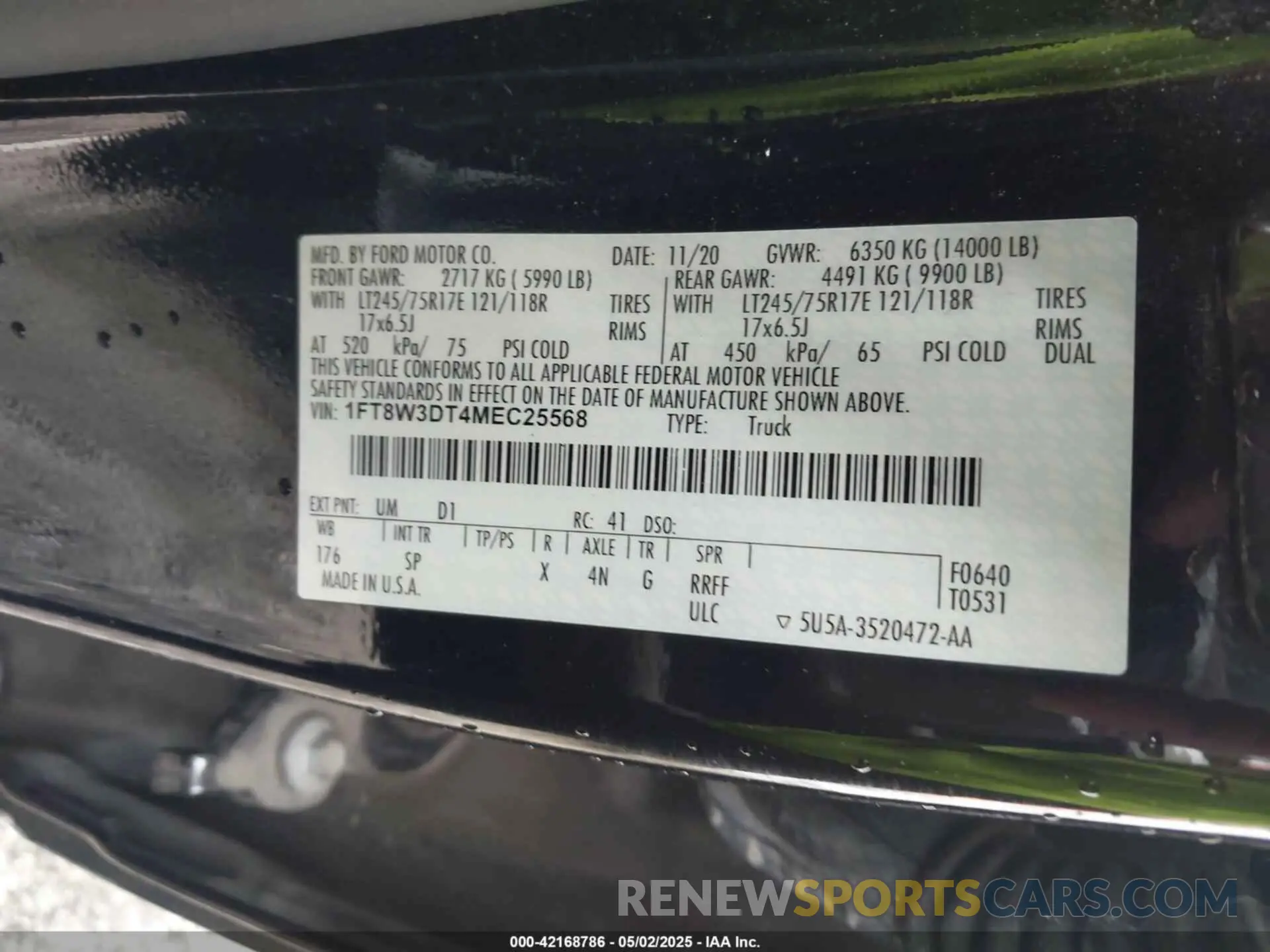 8 Photograph of a damaged car 1FT8W3DT4MEC25568 FORD F-350 2021