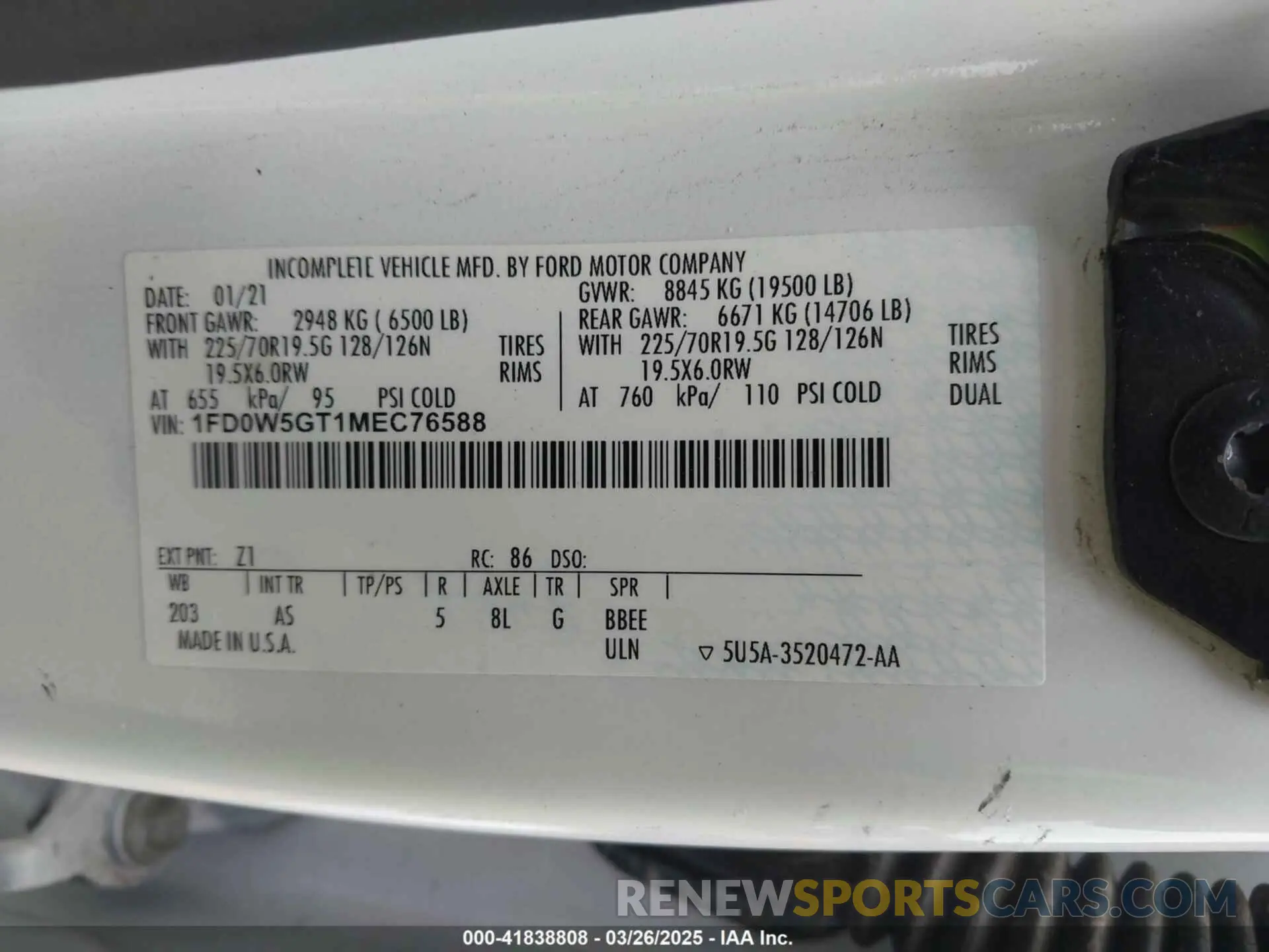 9 Photograph of a damaged car 1FDUF5GT0LED33895 FORD F-550 CHASSIS 2020
