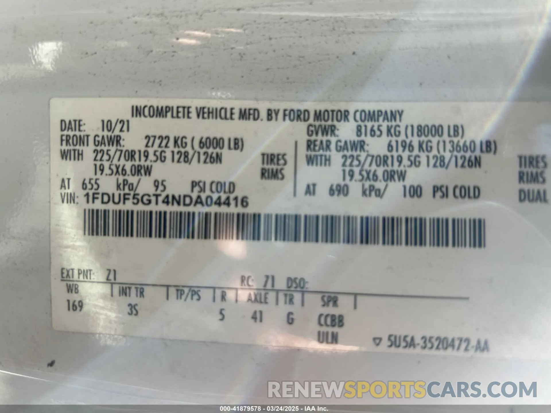 9 Photograph of a damaged car 1FDUF5GT4NDA04416 FORD F-550 CHASSIS 2022
