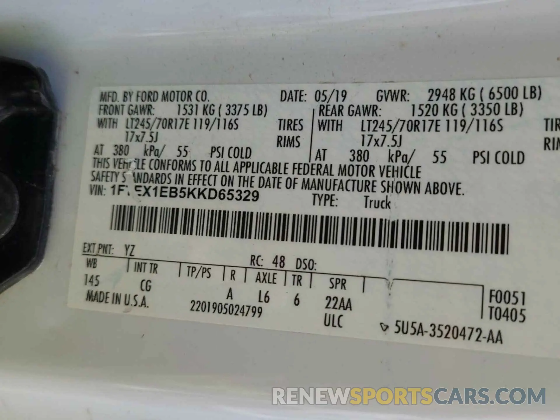 2 Photograph of a damaged car 1FTEX1EB5KKD65329 FORD F150 2019