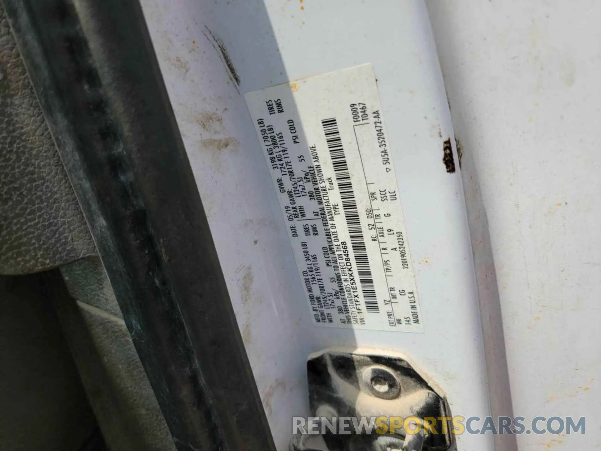 22 Photograph of a damaged car 1FTFX1E5XKKD84568 FORD F150 2019