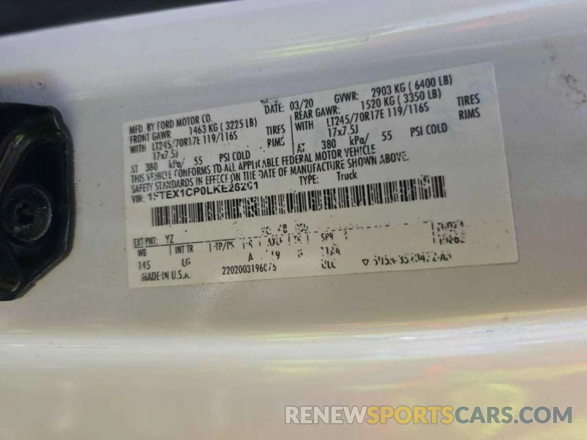 23 Photograph of a damaged car 1FTEX1CP0LKE26201 FORD F150 2020