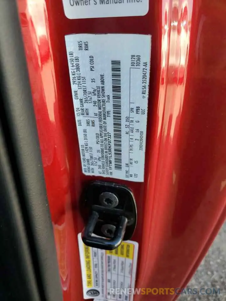 13 Фотография поврежденного автомобиля 1FTMF1L53RKF07327 FORD F150 2024