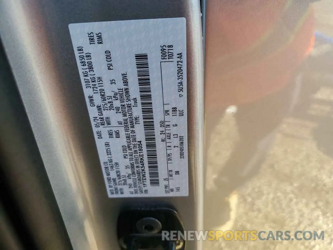 13 Фотография поврежденного автомобиля 1FTEW2K54RKE18054 FORD F150 STX 2024