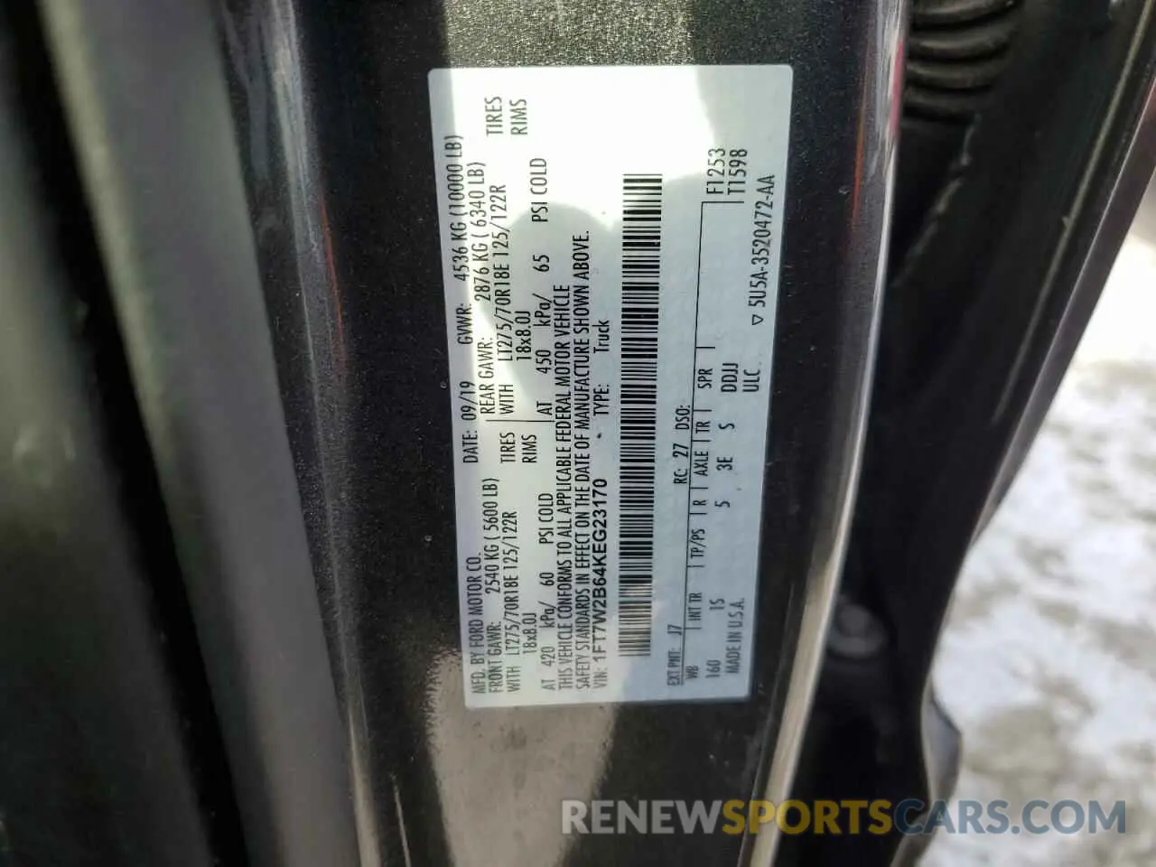 12 Фотография поврежденного автомобиля 1FT7W2B64KEG23170 FORD F250 2019
