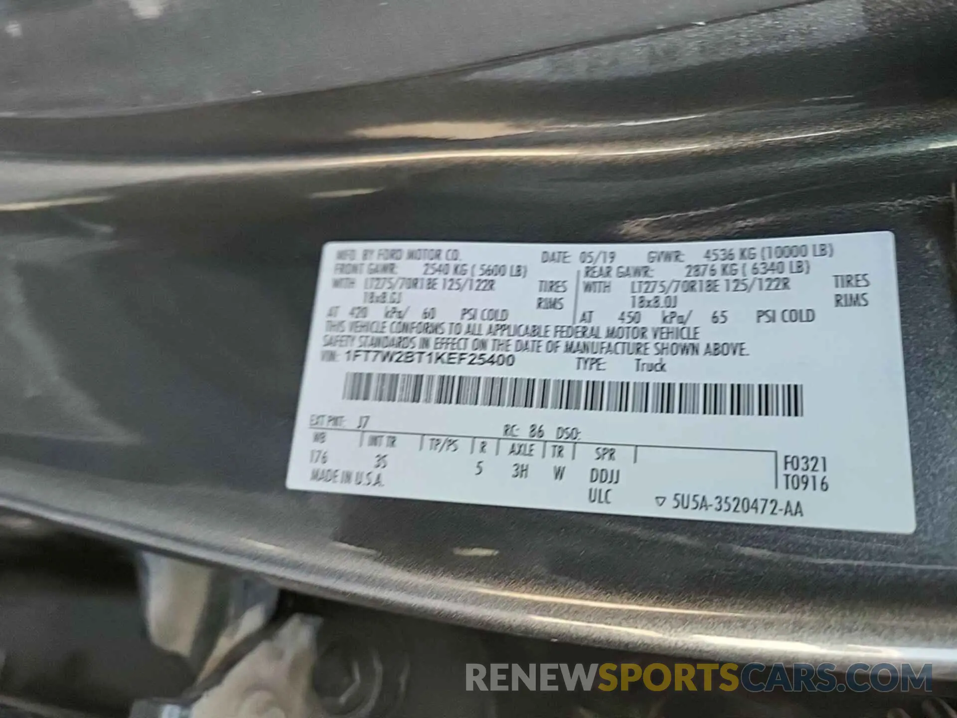 13 Фотография поврежденного автомобиля 1FT7W2BT1KEF25400 FORD F250 2019