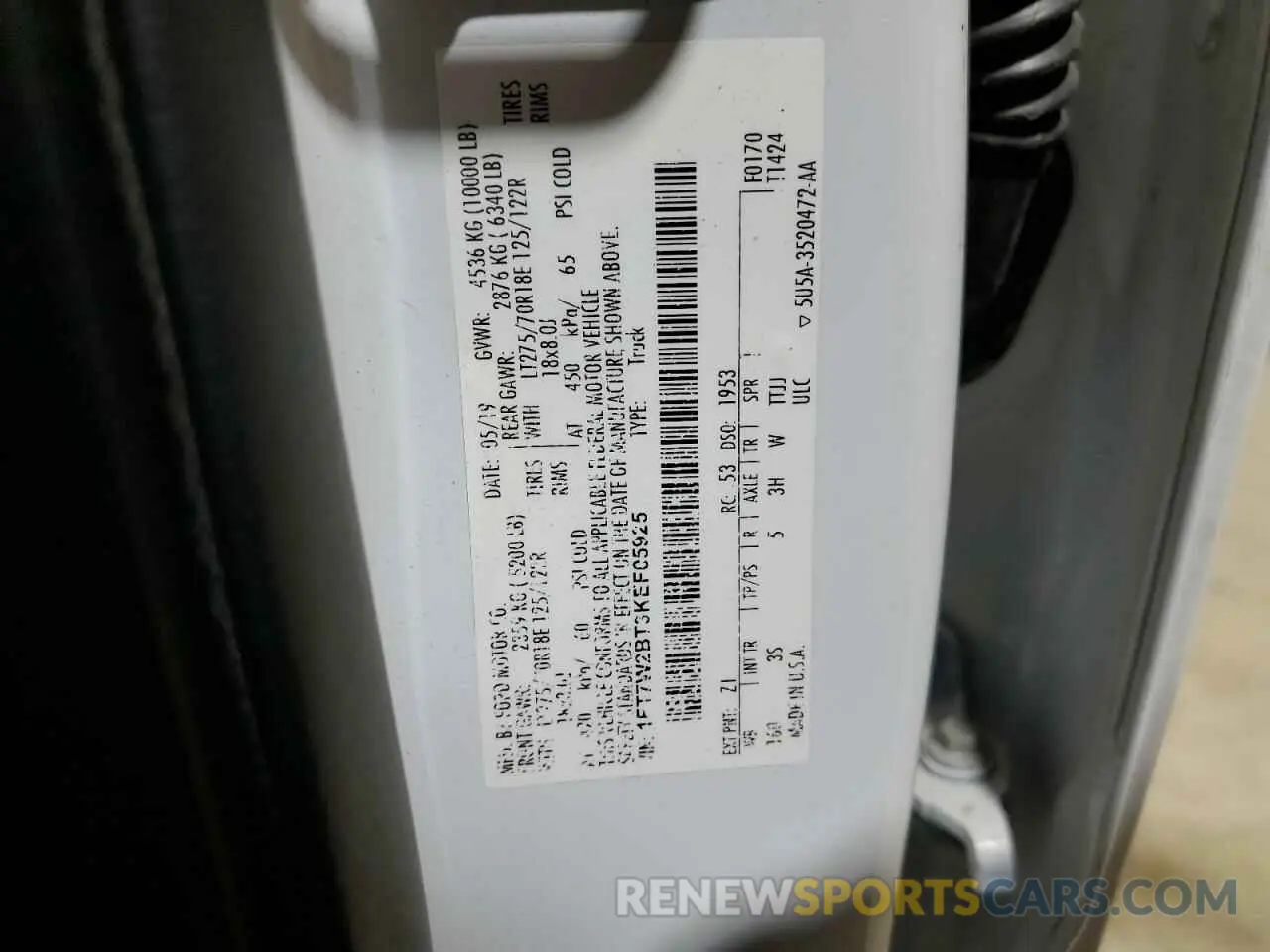 13 Фотография поврежденного автомобиля 1FT7W2BT3KEF05925 FORD F250 2019