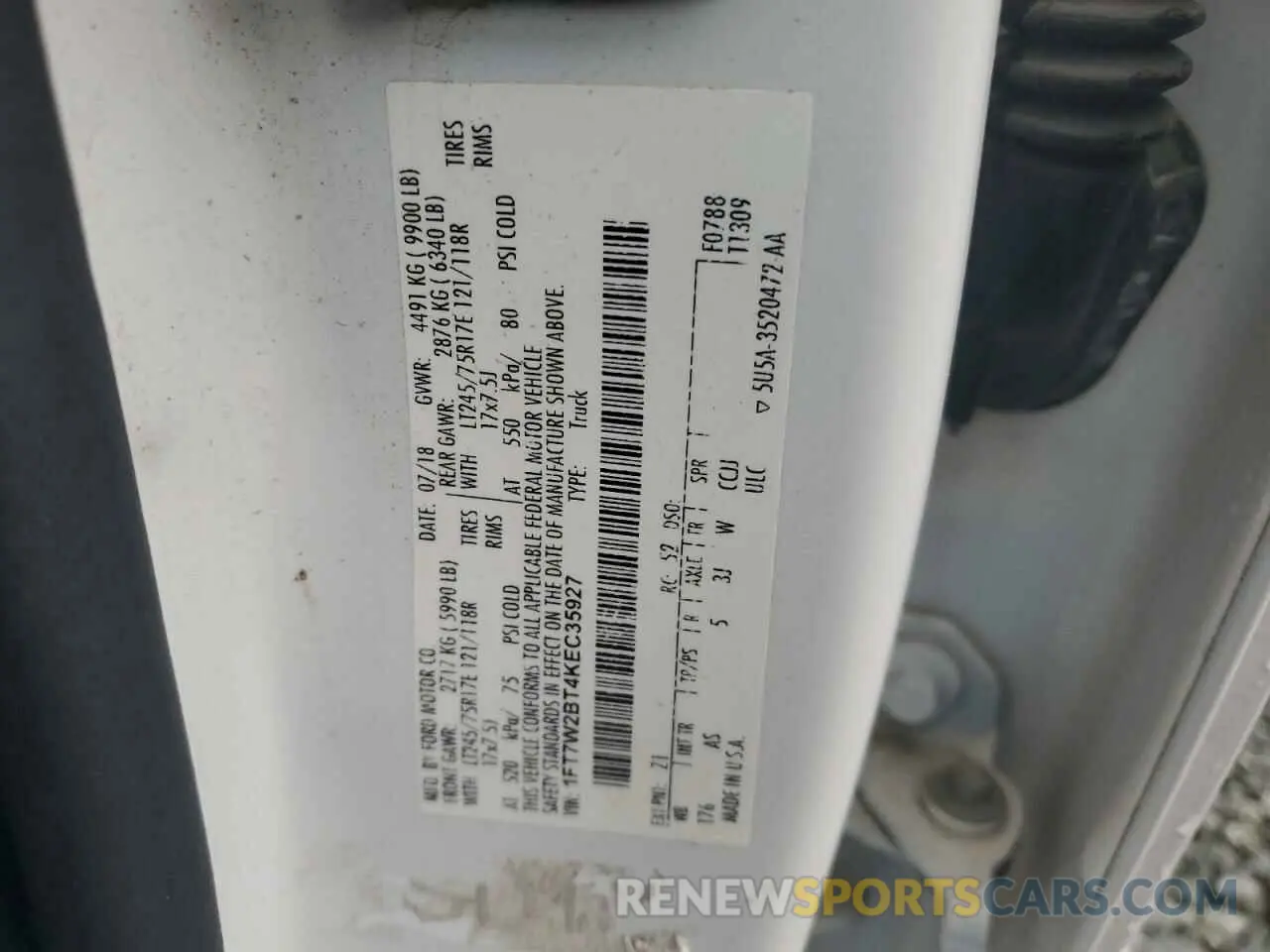 15 Photograph of a damaged car 1FT7W2BT4KEC35927 FORD F250 2019