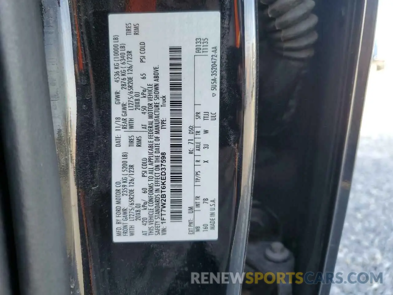 13 Фотография поврежденного автомобиля 1FT7W2BT6KED37598 FORD F250 2019