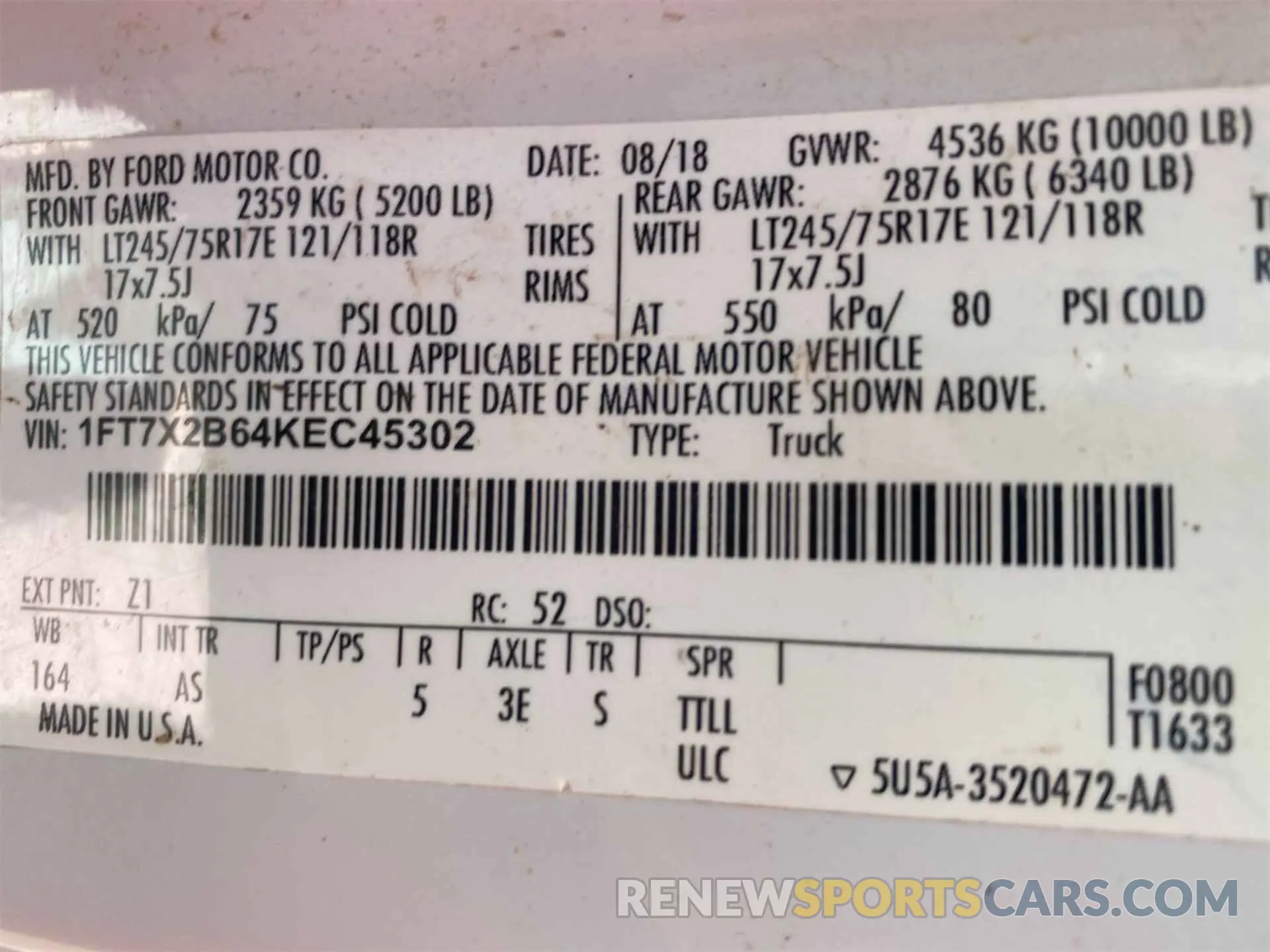 14 Photograph of a damaged car 1FT7X2B64KEC45302 FORD F250 2019