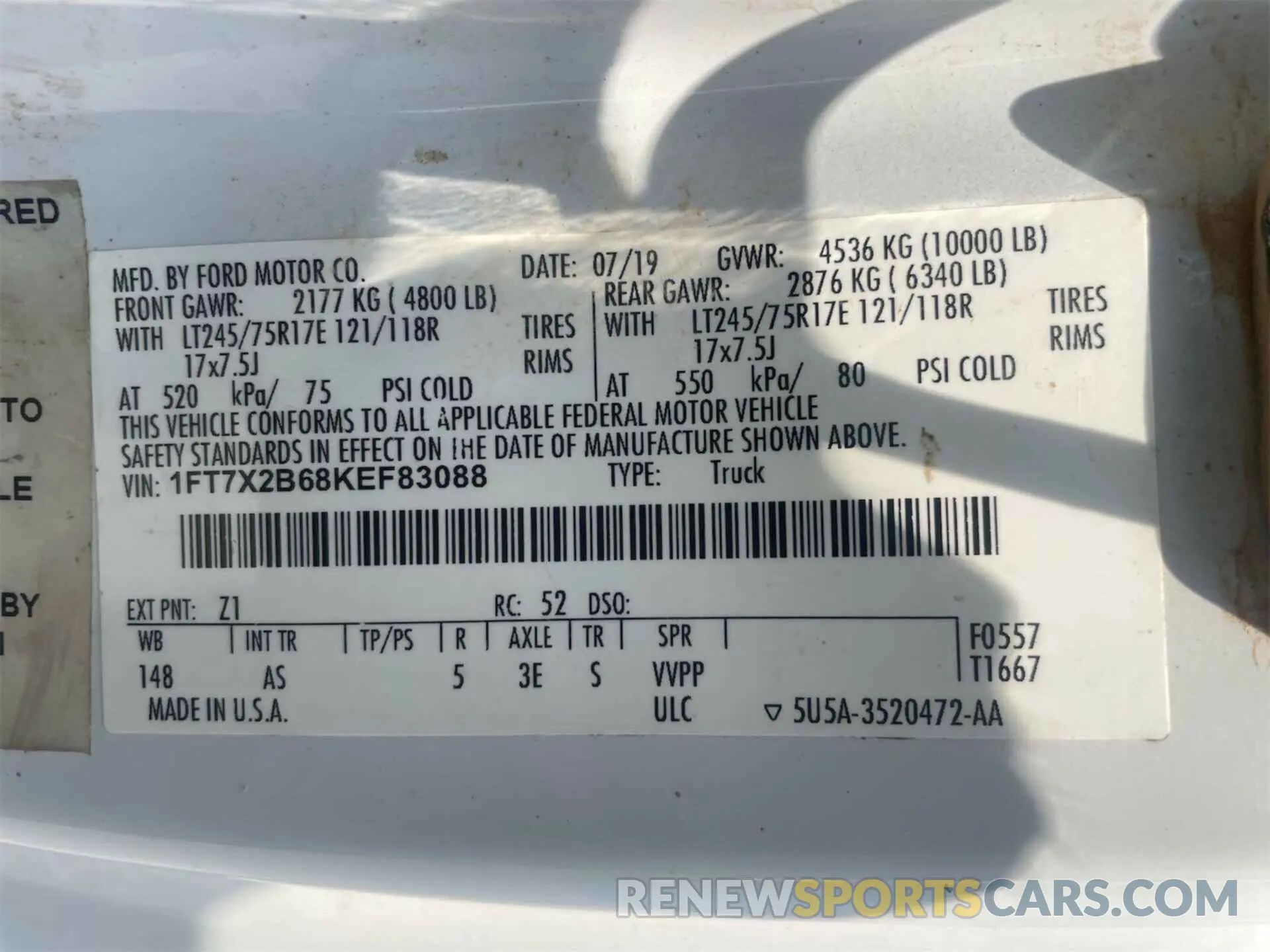 23 Photograph of a damaged car 1FT7X2B68KEF83088 FORD F250 2019