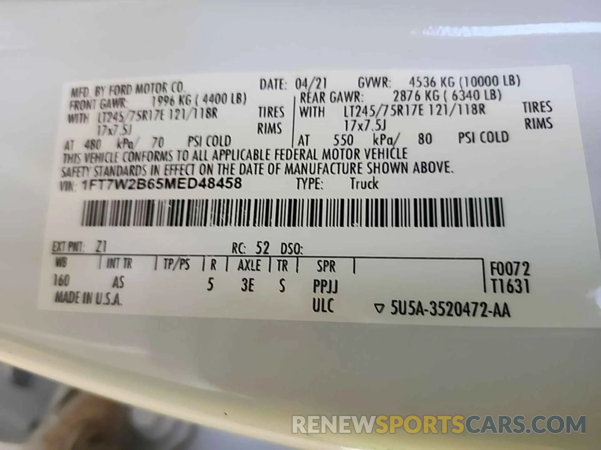 11 Photograph of a damaged car 1FT7W2B65MED48458 FORD F250 2021