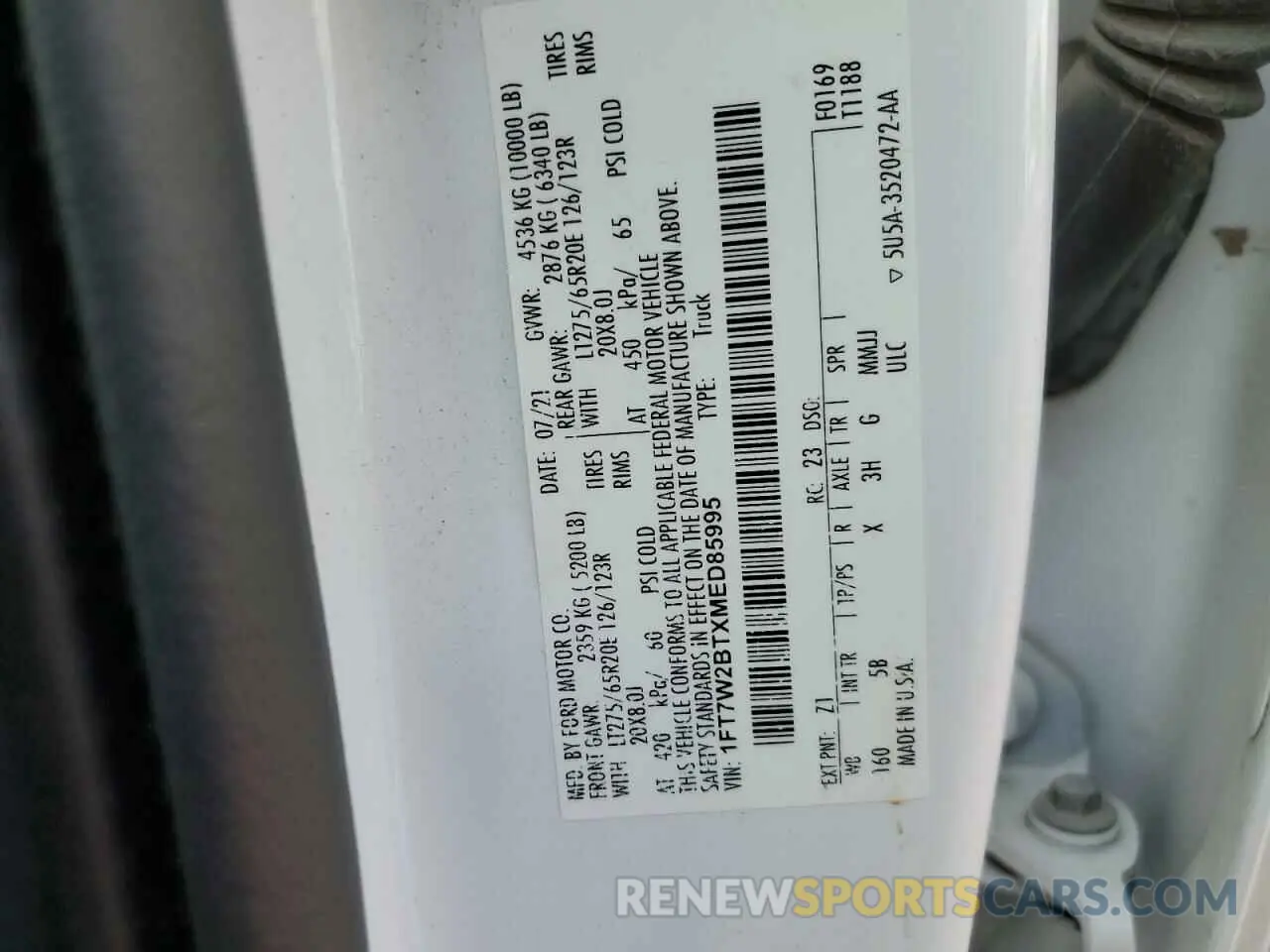 12 Фотография поврежденного автомобиля 1FT7W2BTXMED85995 FORD F250 2021