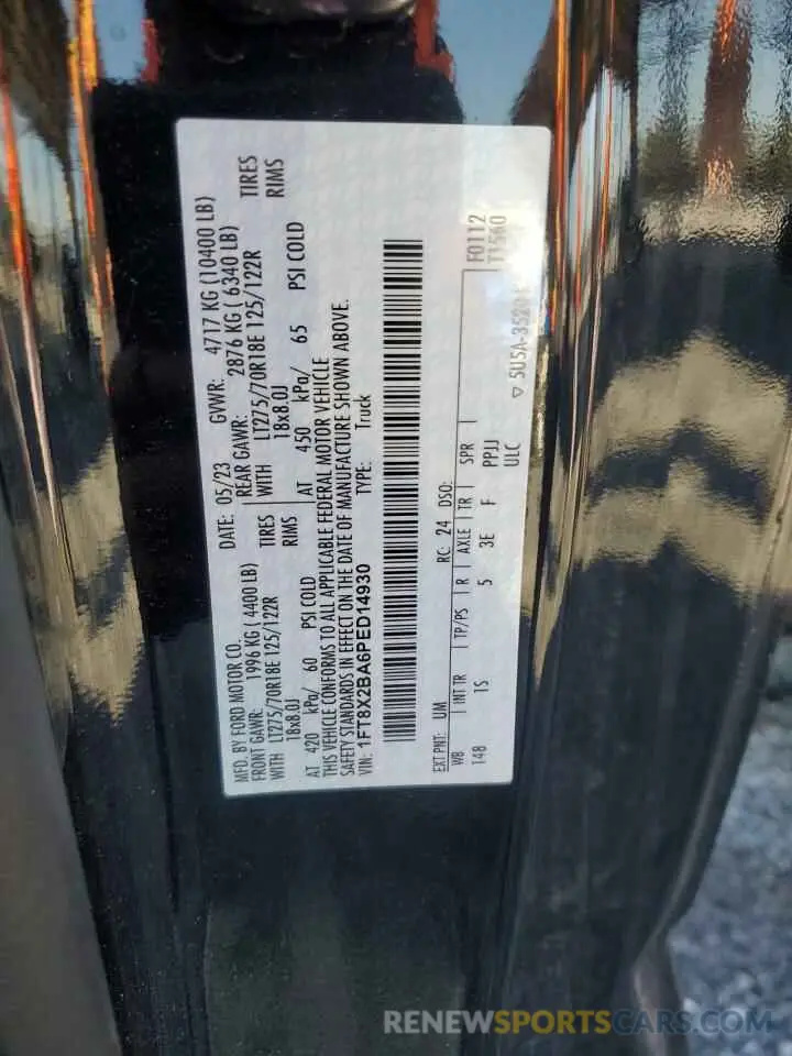 14 Фотография поврежденного автомобиля 1FT8X2BA6PED14930 FORD F250 2023