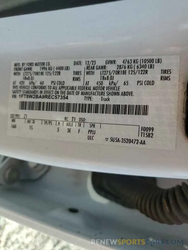 14 Фотография поврежденного автомобиля 1FT8W2BA9REC57354 FORD F250 2024