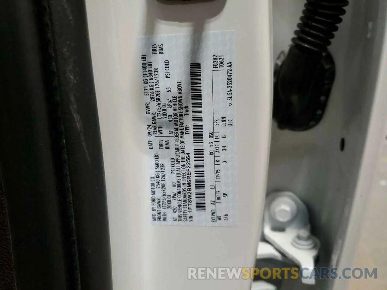 12 Фотография поврежденного автомобиля 1FT8W2BM6REF22564 FORD F250 2024