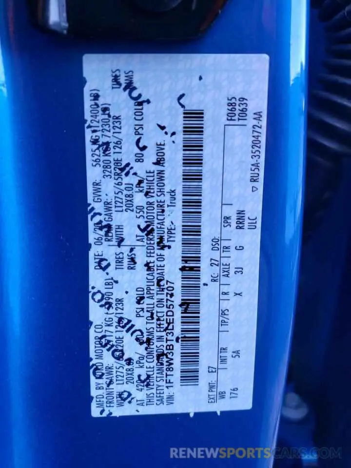 12 Фотография поврежденного автомобиля 1FT8W3BT3LED57707 FORD F350 2020