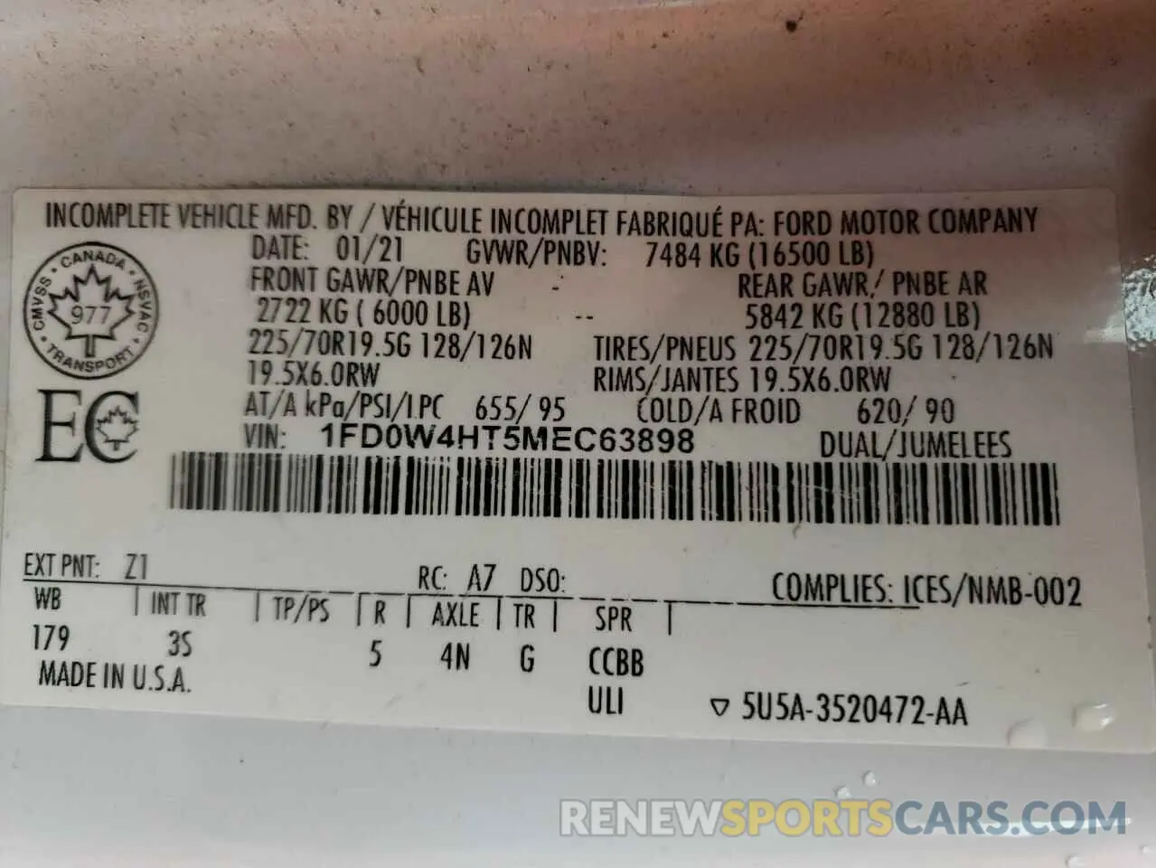 13 Photograph of a damaged car 1FD0W4HT5MEC63898 FORD F450 2021