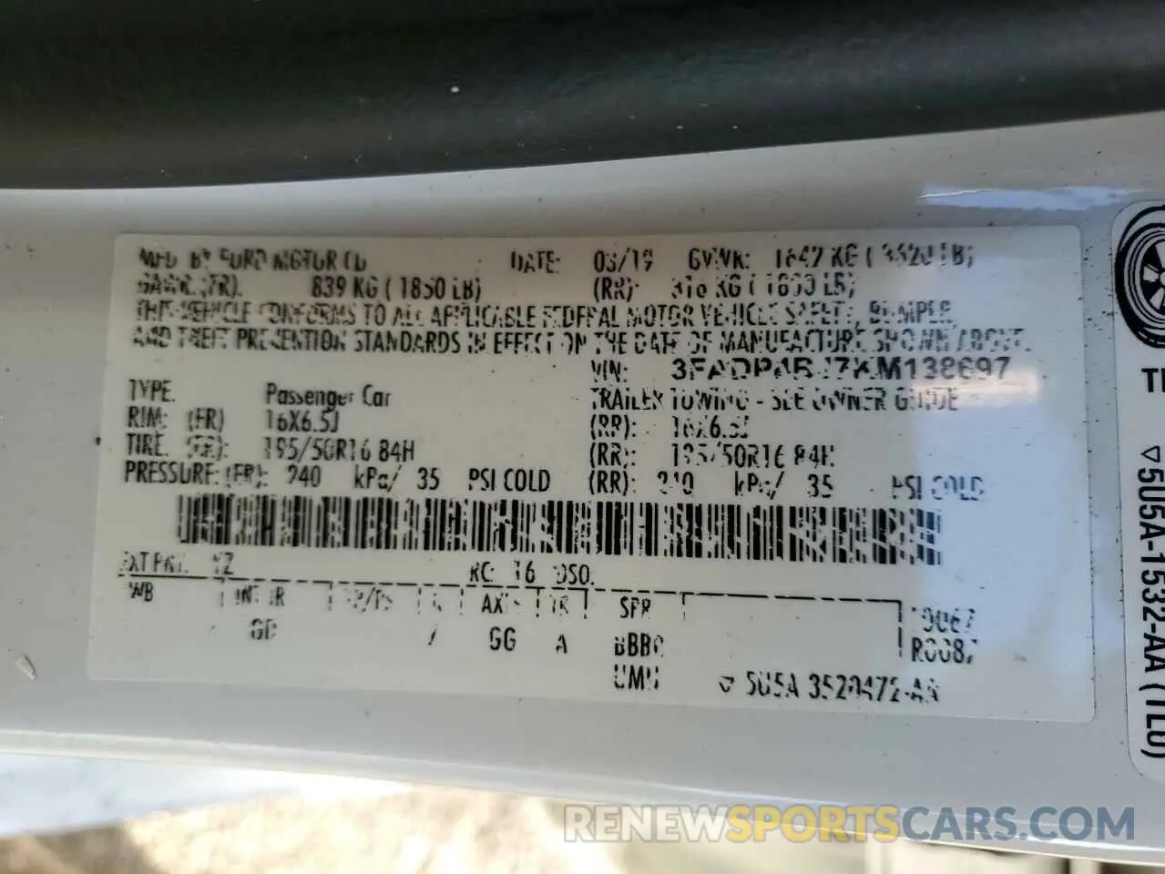12 Photograph of a damaged car 3FADP4BJ7KM138697 FORD FIESTA 2019