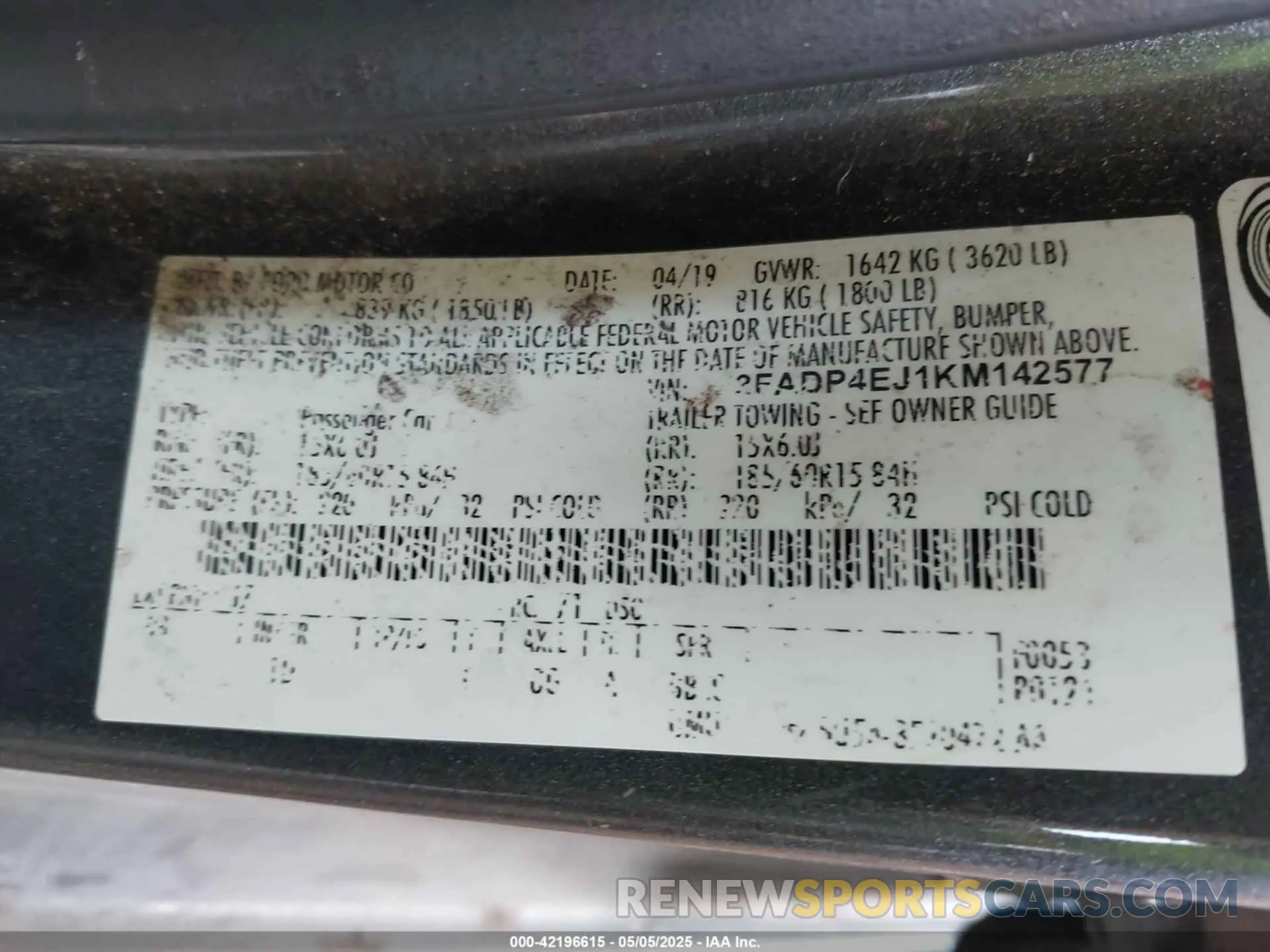 9 Фотография поврежденного автомобиля 3FADP4EJ1KM142577 FORD FIESTA 2019