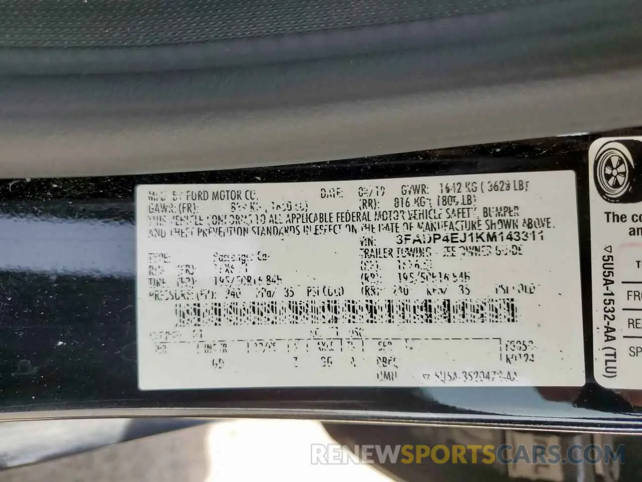 13 Photograph of a damaged car 3FADP4EJ1KM143311 FORD FIESTA 2019