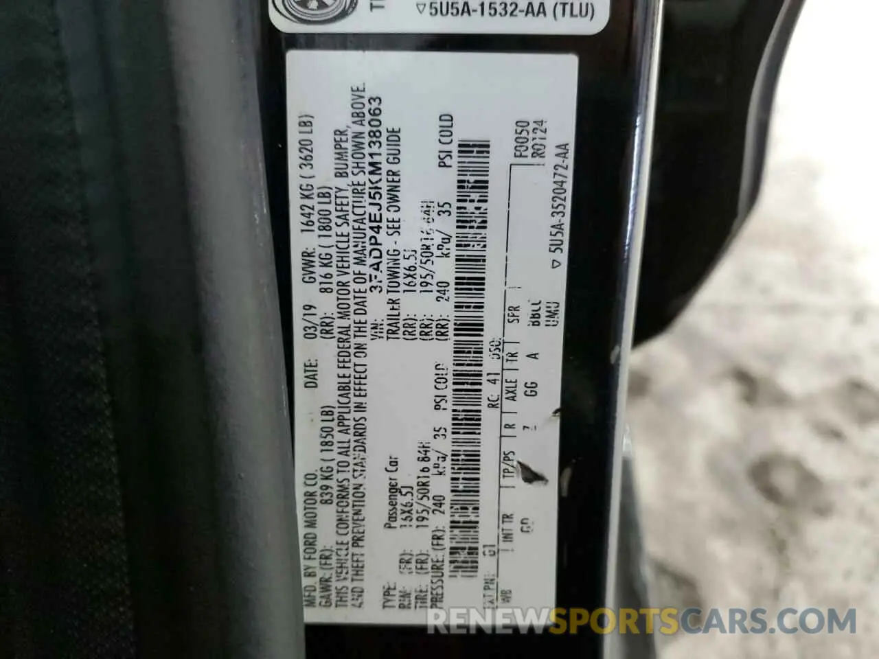 13 Photograph of a damaged car 3FADP4EJ5KM138063 FORD FIESTA 2019