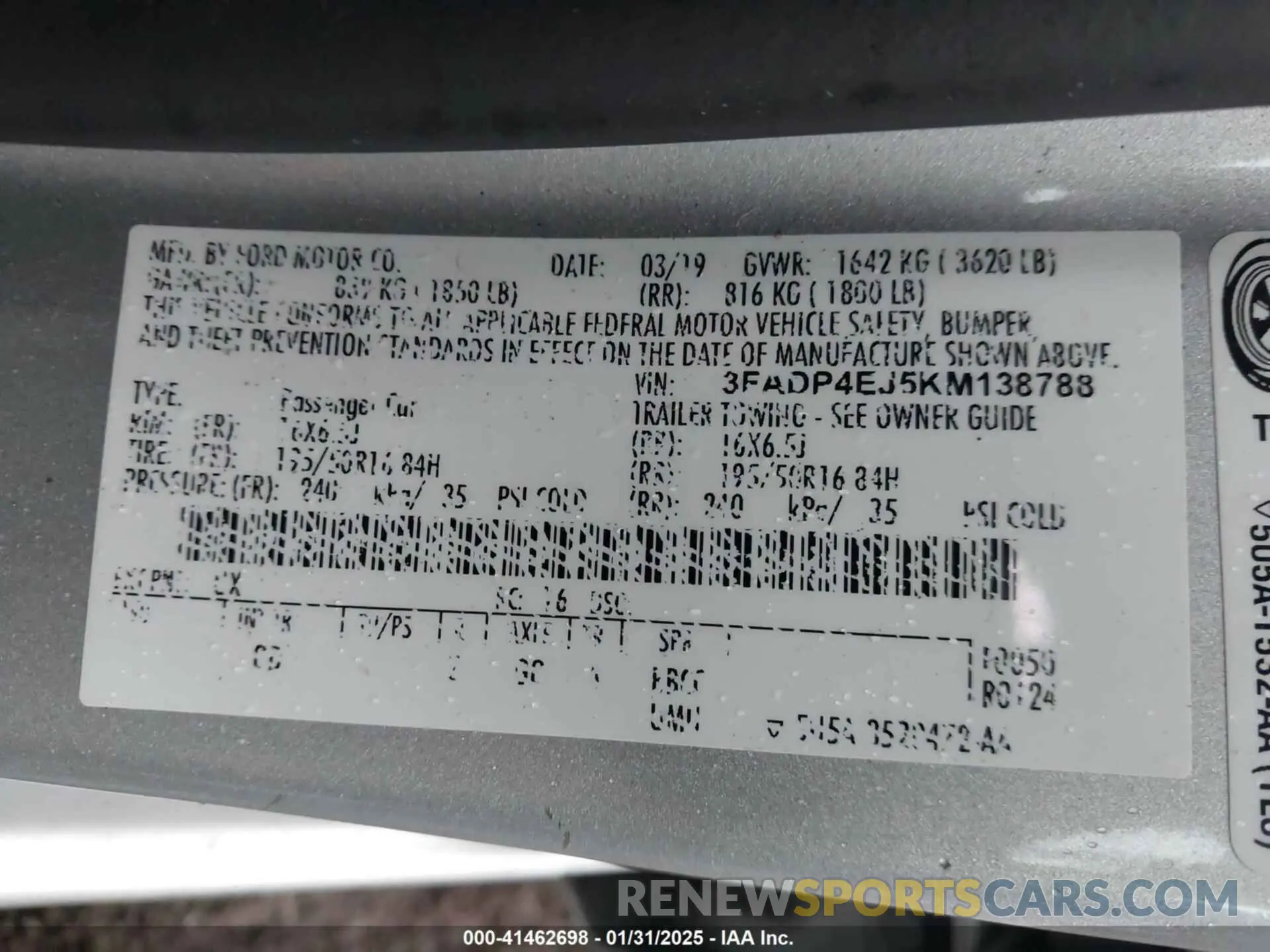 9 Photograph of a damaged car 3FADP4EJ5KM138788 FORD FIESTA 2019