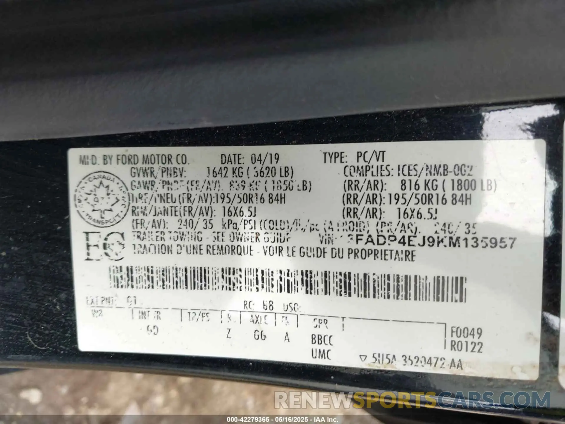 9 Photograph of a damaged car 3FADP4EJ9KM135957 FORD FIESTA 2019