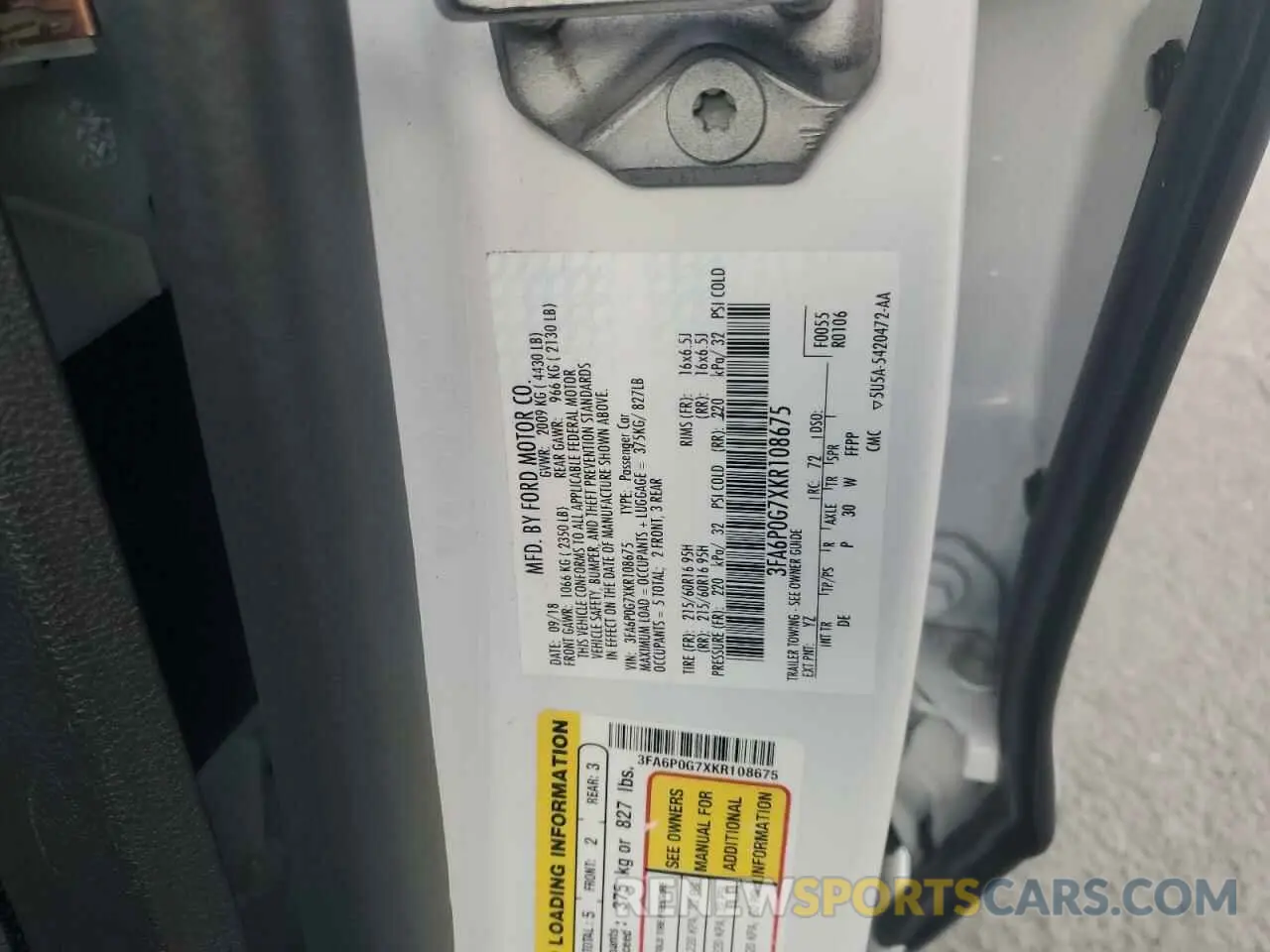 12 Фотография поврежденного автомобиля 3FA6P0G7XKR108675 FORD FUSION 2019