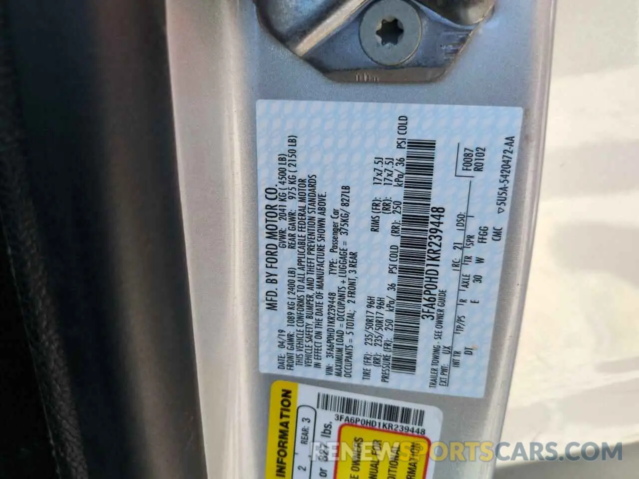 14 Фотография поврежденного автомобиля 3FA6P0HD1KR239448 FORD FUSION 2019