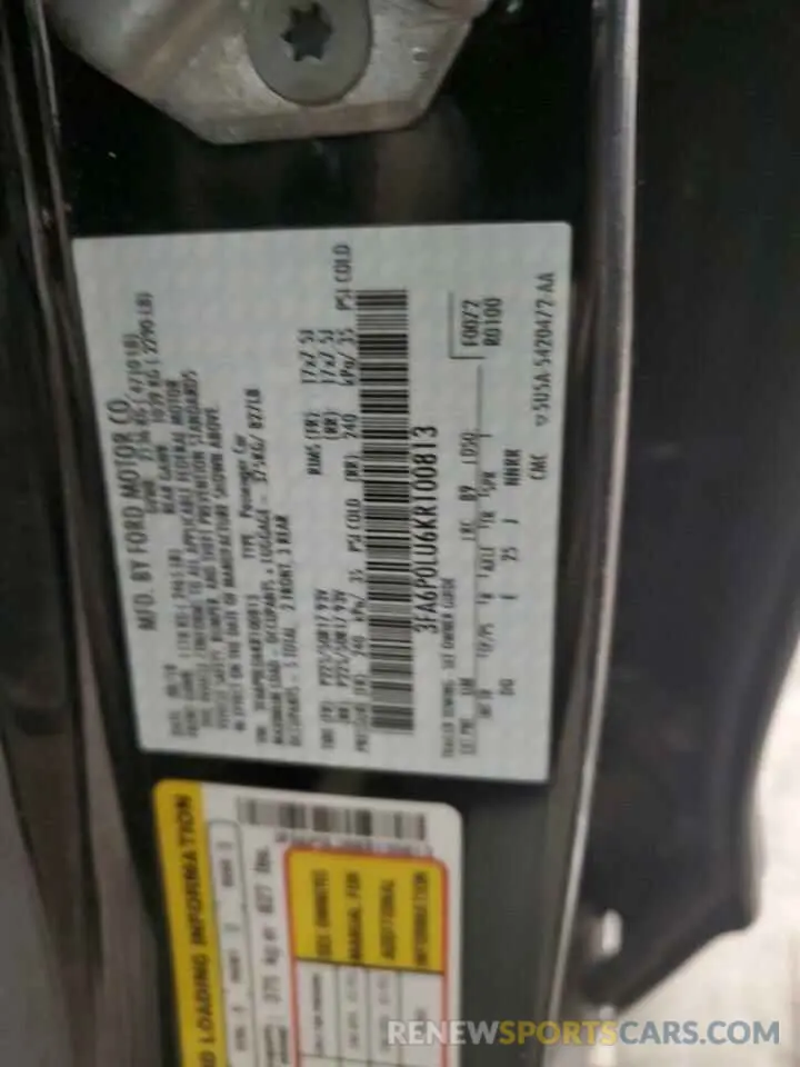 14 Photograph of a damaged car 3FA6P0LU6KR100813 FORD FUSION 2019