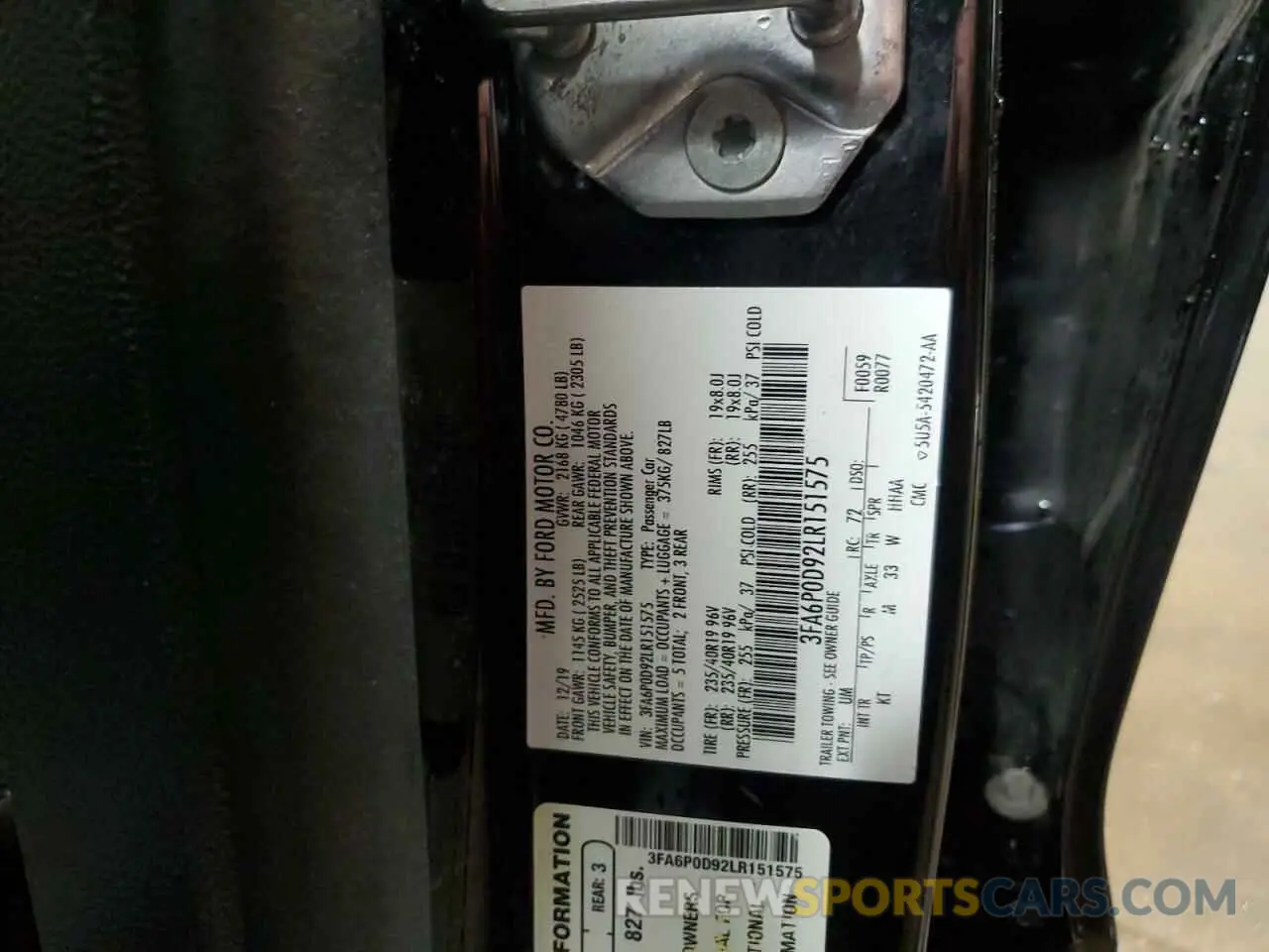 12 Фотография поврежденного автомобиля 3FA6P0D92LR151575 FORD FUSION 2020