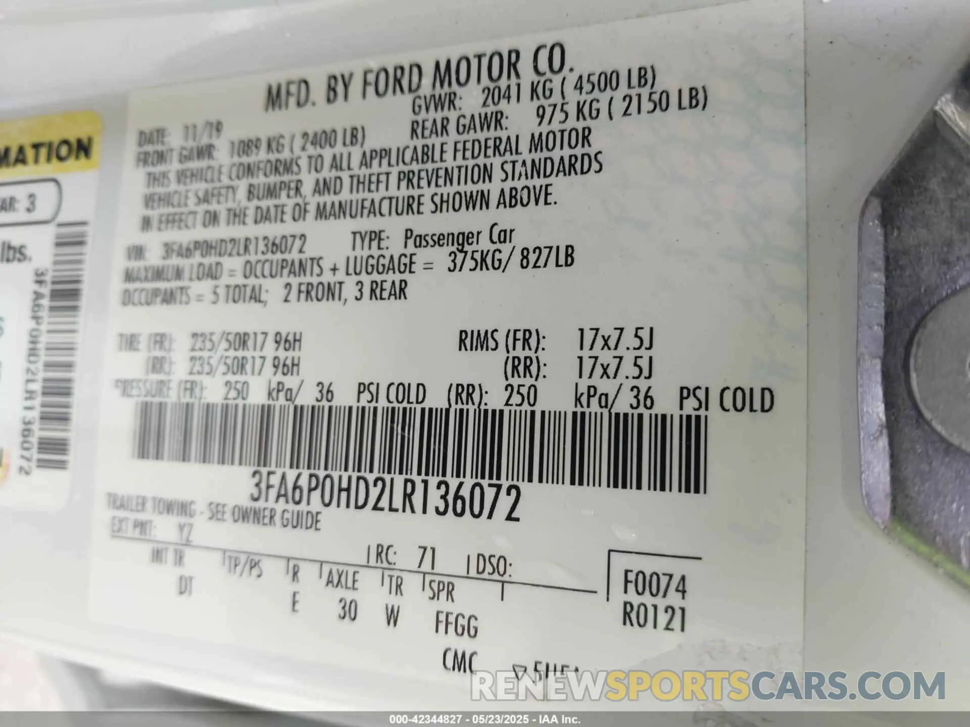 9 Фотография поврежденного автомобиля 3FA6P0HD2LR136072 FORD FUSION 2020