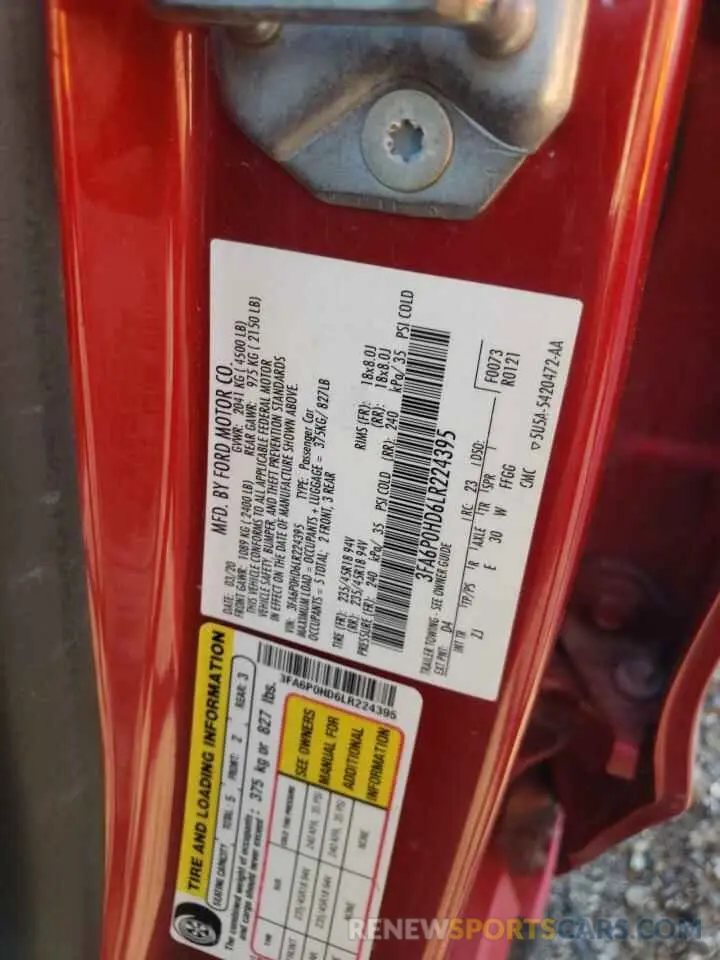 13 Фотография поврежденного автомобиля 3FA6P0HD6LR224395 FORD FUSION 2020