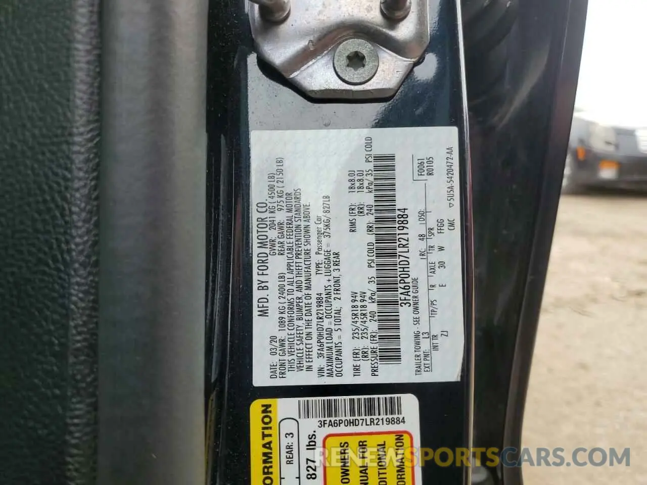 12 Фотография поврежденного автомобиля 3FA6P0HD7LR219884 FORD FUSION 2020