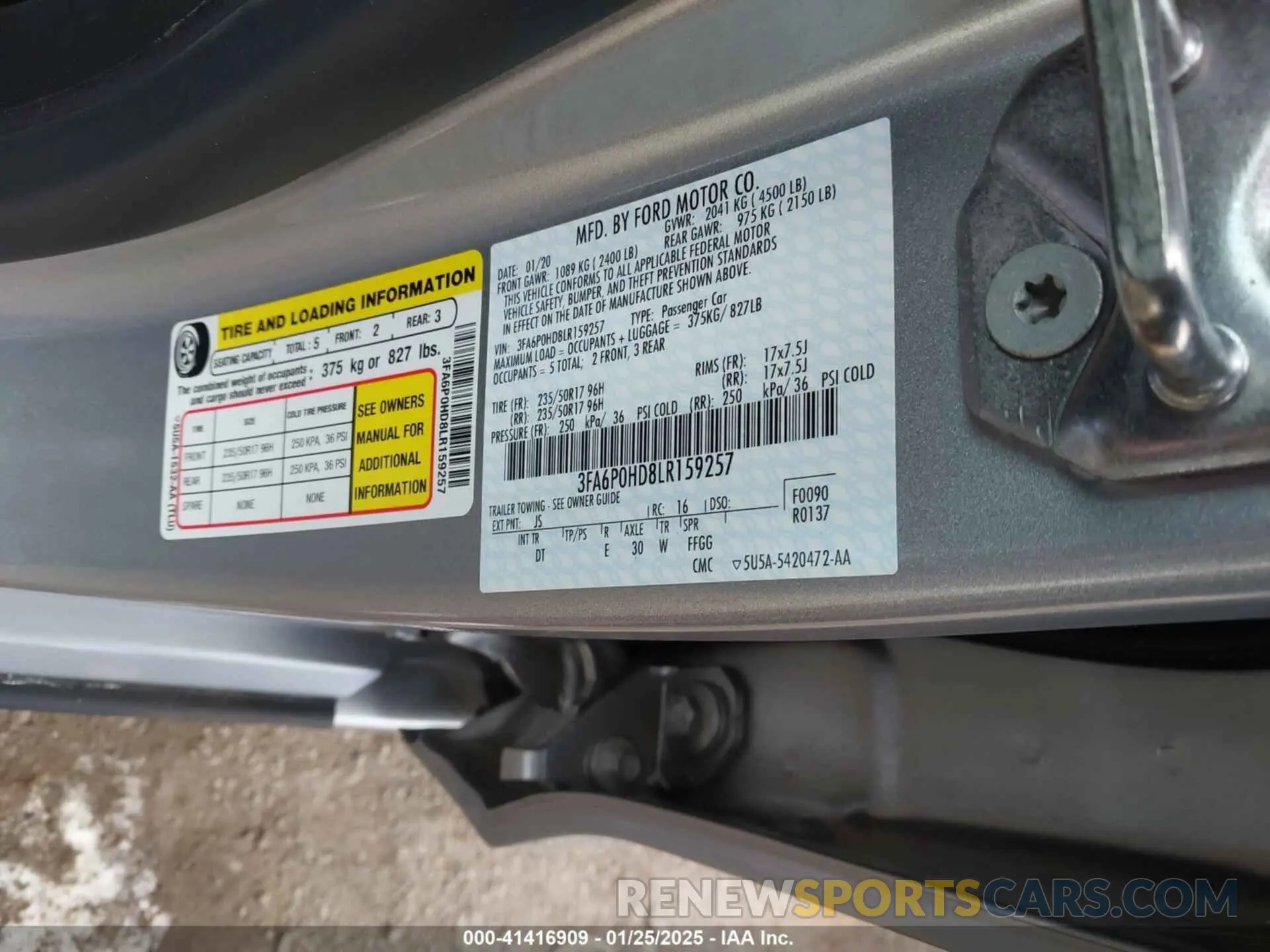 9 Фотография поврежденного автомобиля 3FA6P0HD8LR159257 FORD FUSION 2020