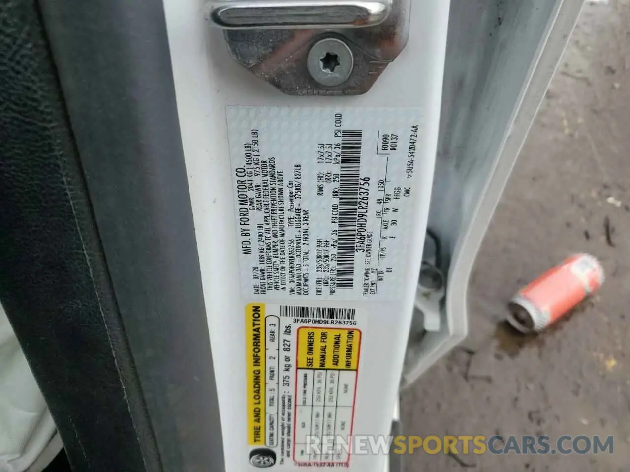 14 Фотография поврежденного автомобиля 3FA6P0HD9LR263756 FORD FUSION 2020
