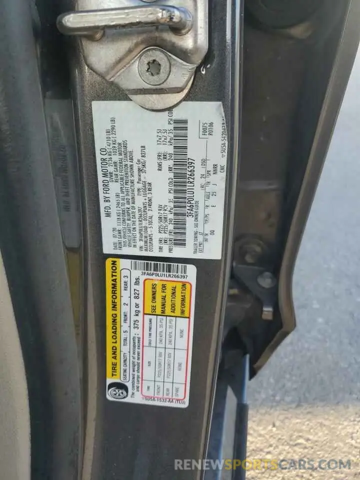 13 Фотография поврежденного автомобиля 3FA6P0LU1LR266397 FORD FUSION 2020