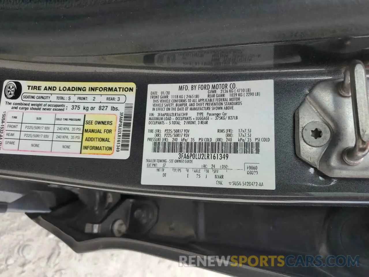 13 Фотография поврежденного автомобиля 3FA6P0LU2LR161349 FORD FUSION 2020